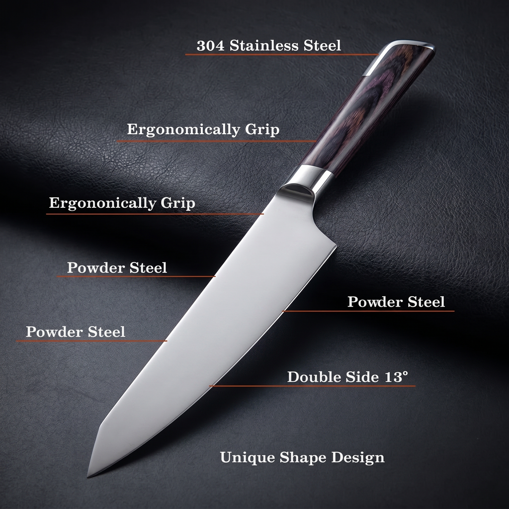 Professional Japanese Damascus Chef Knife 8'' Forged Super Sharp Knife