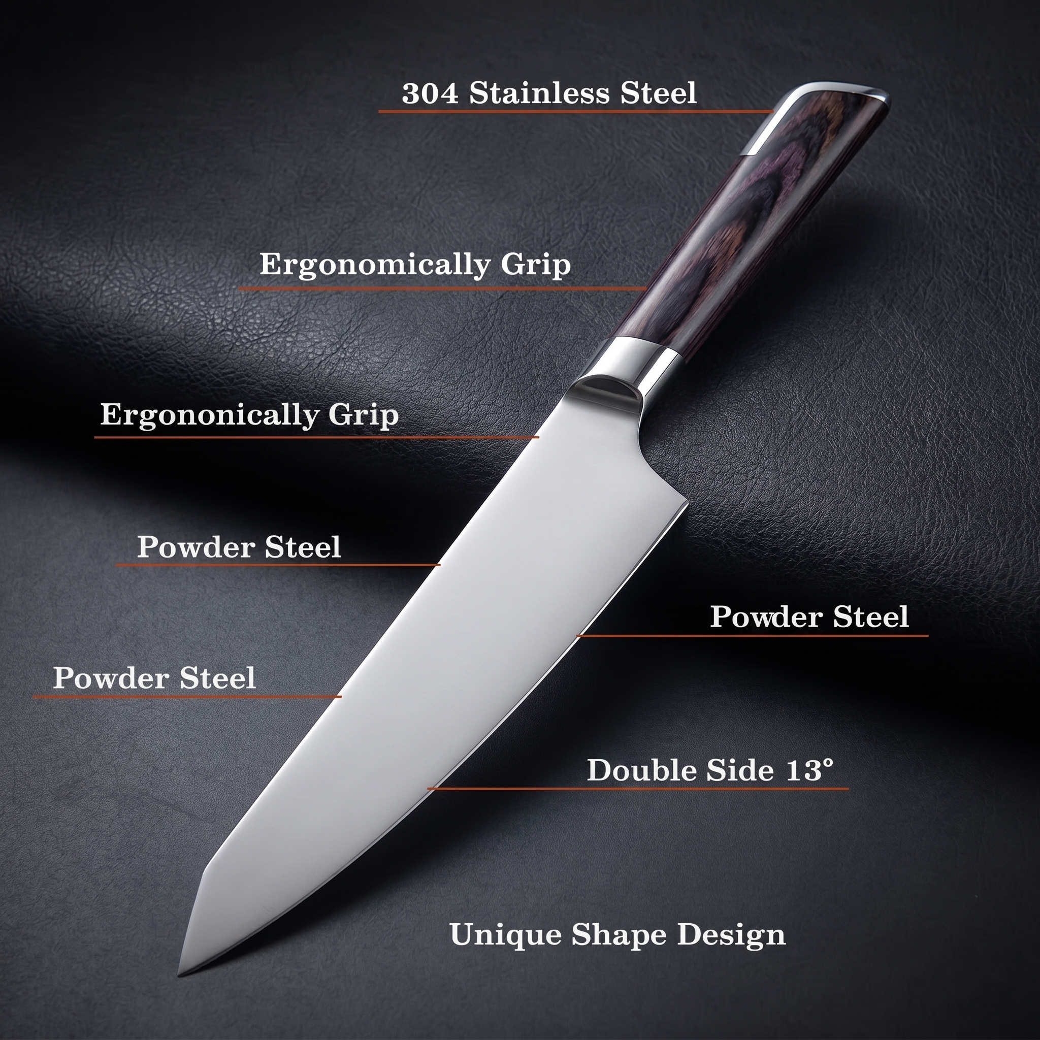 Professional Japanese Damascus Chef Knife 8'' Forged Super Sharp Knife