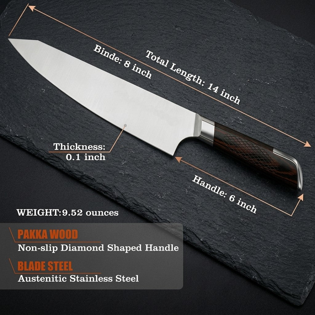 Professional Japanese Damascus Chef Knife 8'' Forged Super Sharp Knife