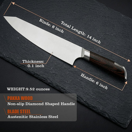 Professional Japanese Damascus Chef Knife 8'' Forged Super Sharp Knife
